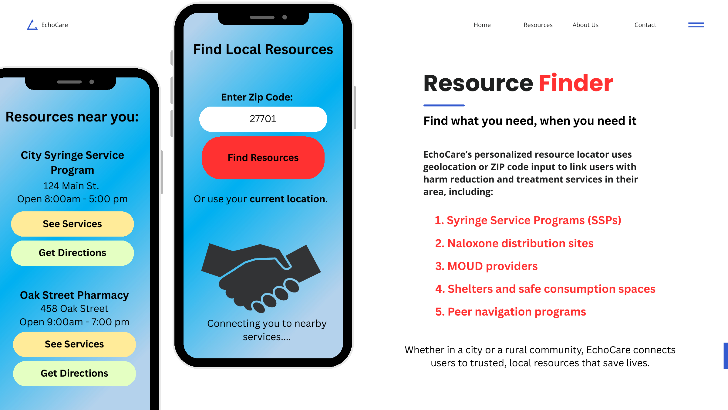 EchoCare Resource Finder prototype